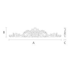 Carved applique NPU-217, polyurethane molding drawing