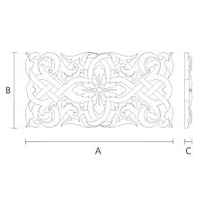 Carved wooden inlay N-340 for interior decoration drawing