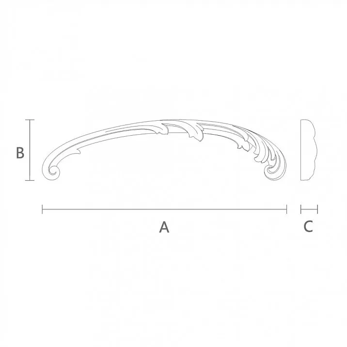 Carved wooden item for decorating furniture and interior N-429R