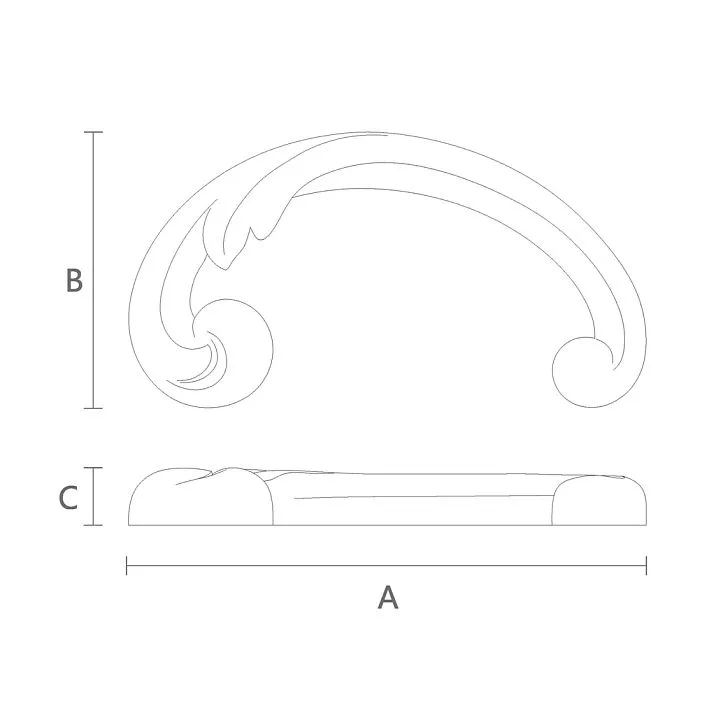 NPU-288L Carved Overlay &mdash; Polyurethane decorative drawing