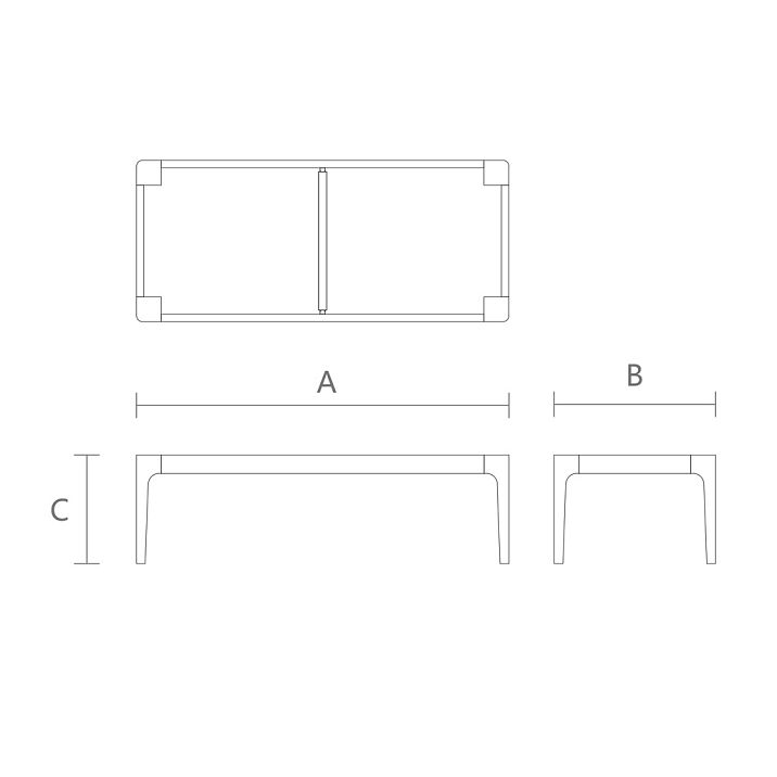 Dresser frame STL-026-14 made of solid oak or beech - drawing