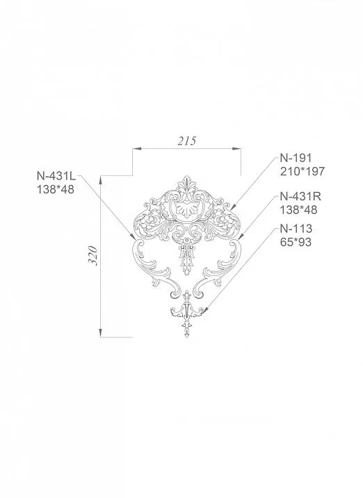 C-031 decoration set, appliqu&eacute; set for interior composition