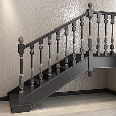 L-075 Stair Post Wooden Interior Photo