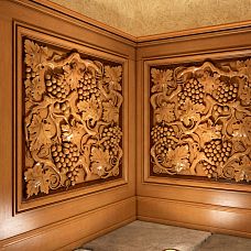 Carved insert N-262 from wood, interior decoration, "Grape" collection