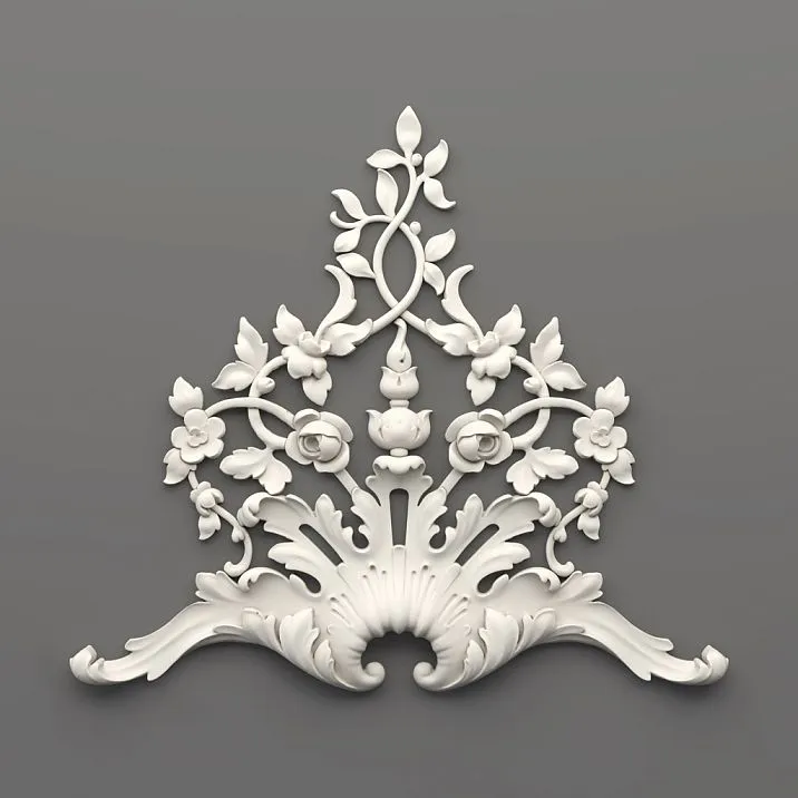 Molding decor &mdash; carved polyurethane overlay NPU.VRS-014R for walls and ceilings