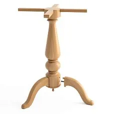 STL-023 base made of solid wood on three legs, front view