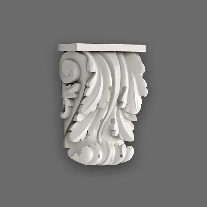 Polyurethane carved appliqu&eacute; for decorating classical moldings on walls for home furnishings