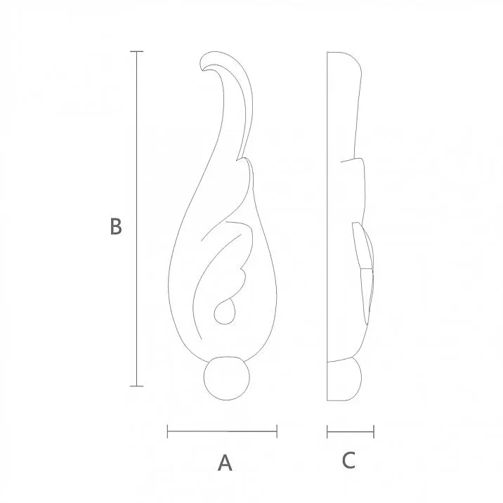 Carved Inlay N-312 from Wood - Drawing