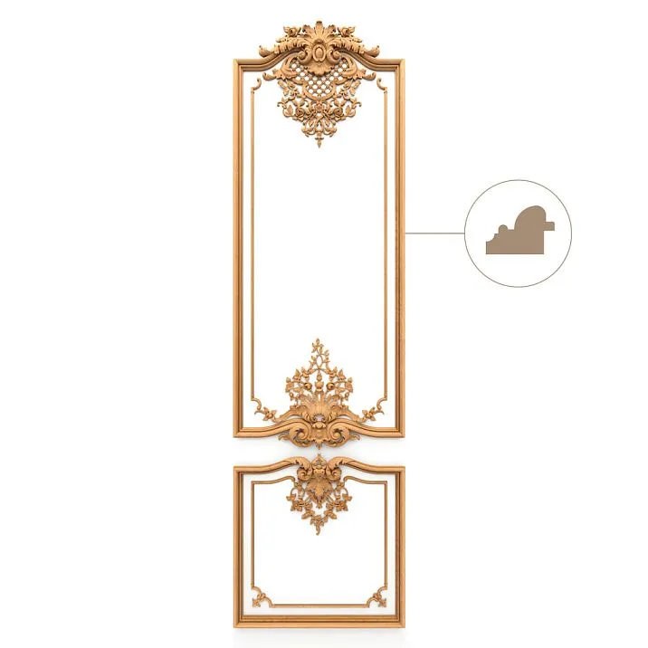 C.VRS-065 Overlay Decor Set from Solid Oak for Doors