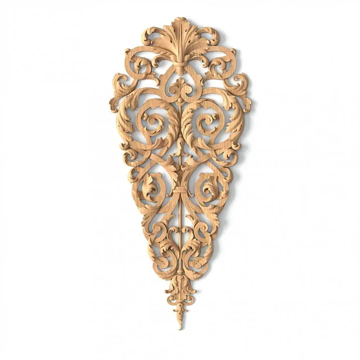 Wooden Carving with Floral Pattern - Carved Insert N-329 for Walls and Ceilings