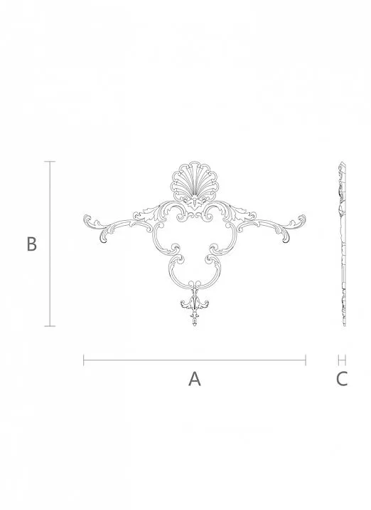 Wooden carved items for decorating furniture in the C-046 decor set