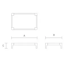 Drawing of chest frame STL-026-13 made of solid oak or beech