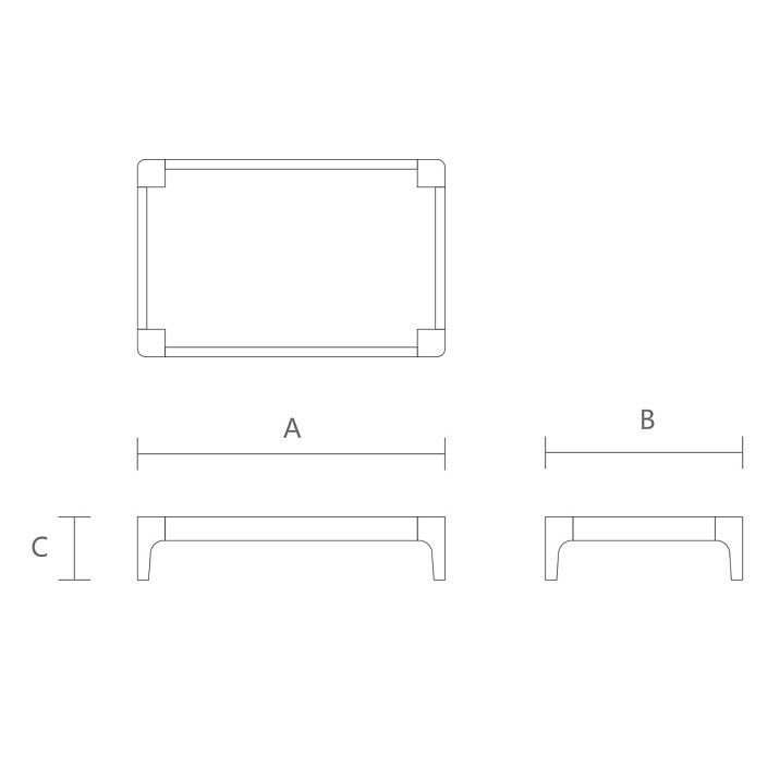 Drawing of chest frame STL-026-13 made of solid oak or beech
