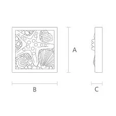 Drawing of wooden shell inlay, carved rose R-083