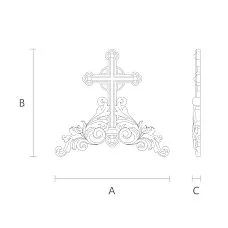 Carved Cross IKN-002 &mdash; wooden decor drawing