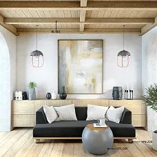 Living room with a coffee table STL-035 and furniture legs MN-220, Scandinavian style