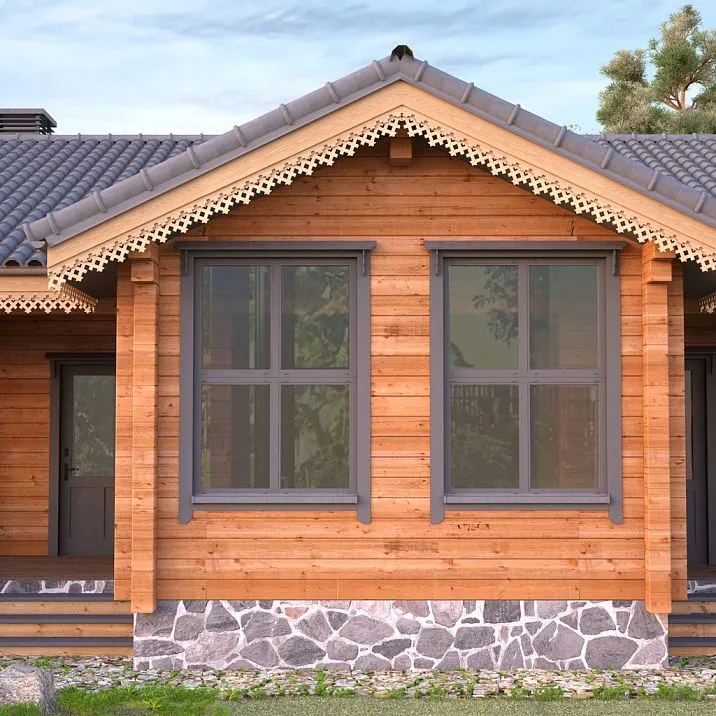 House facade with carved window trims NL-1