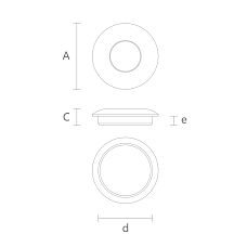 Drawing of a round wooden furniture handle