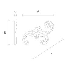 Wooden carved decorative elements drawing