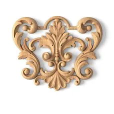 Wooden carved element for decorating walls, furniture, and doors