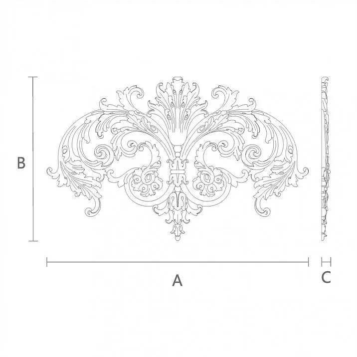 Carved insert N-276 - wooden furniture decor drawing