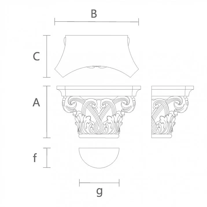 Carved Capital KL-056 in Furniture Design Drawing