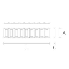 Decorative polyurethane molding KPU-122, for walls and ceiling, drawing