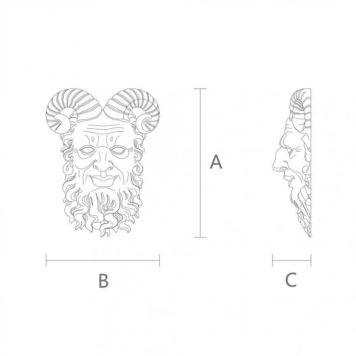 Mask M-011 - natural beauty of wood drawing