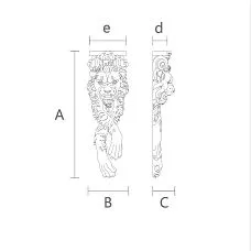 Decorative interior bracket KR-050L drawing