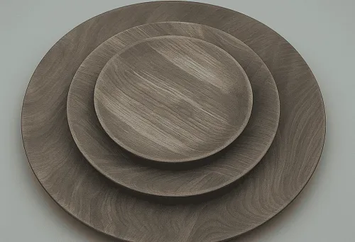 Декоративные деревянные тарелки из натурального дерева, идеально подходящие для сувениров или подарков.