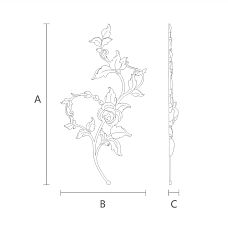 Wooden Surface Mount with Carved Floral Pattern for Decorating Furniture and Walls N-469L