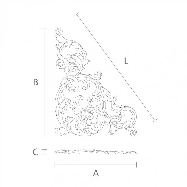 Drawing and dimensions of molding NPU-440L