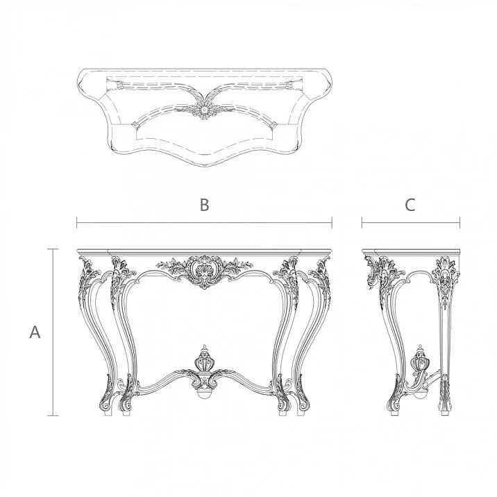 Versailles 006-001 Console Drawing