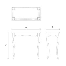 Scheme of console STL-018 made of solid wood