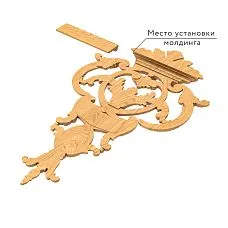 Photo of wooden carved applique, molding mounting location