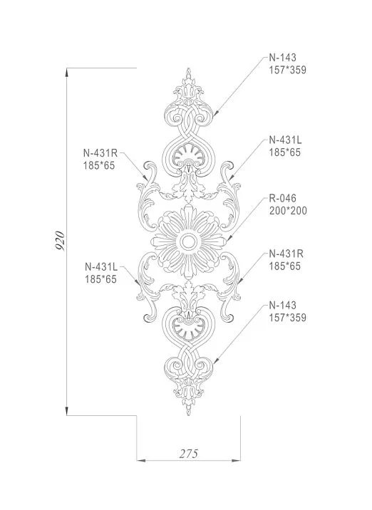 Wooden decor set C-017, composition of the set