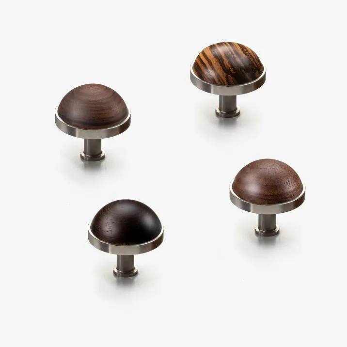 Alcor HL-066M furniture handle made of solid wood with metal base