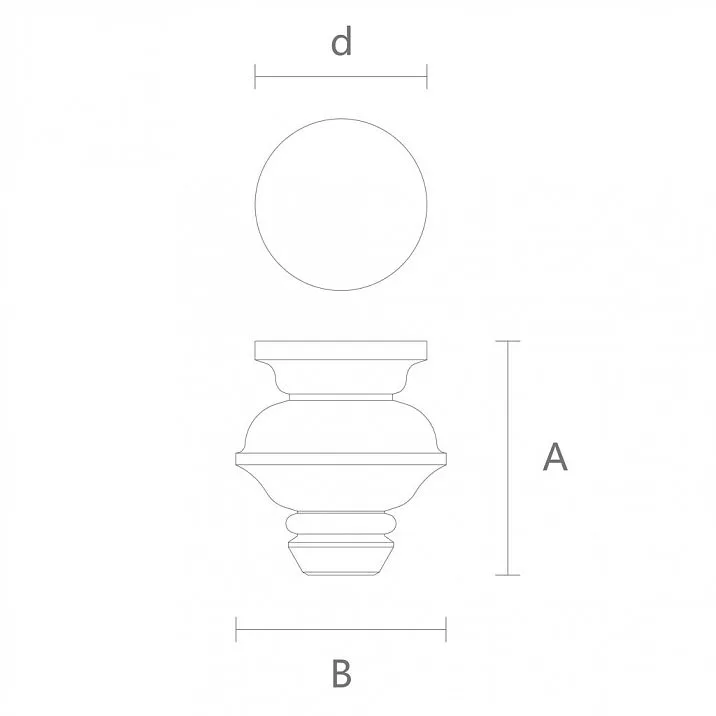 Drawing of furniture legs MN-083 for sofa, armchair