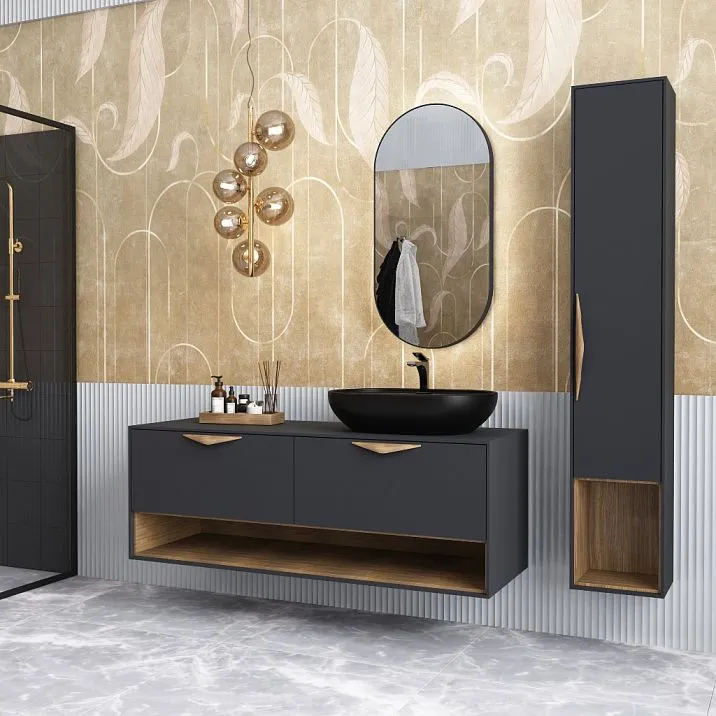 Prestige HL-001 Handle from Oak or Beech with Relief Texture - View in Interior