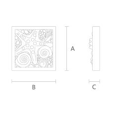 Marine Style Carved Rosette R-082 Drawing