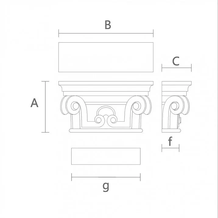 Elegant Capital for Furniture Project KL-016 Drawing