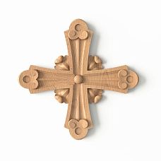 Carved cross IKN-007 from beech &mdash; wooden cross for church decor