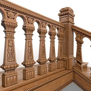 Балясина из дерева для лестницы L-009.1 с широкой и прямоугольной формой