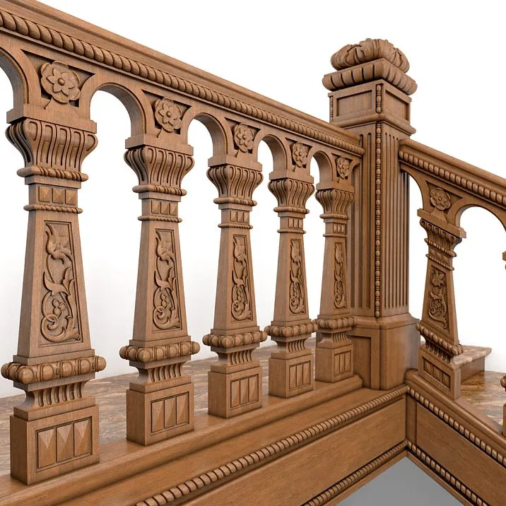 Flat baluster L-009.1 on photo with staircase