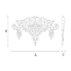 Pattern of wooden carved insert with plant motif