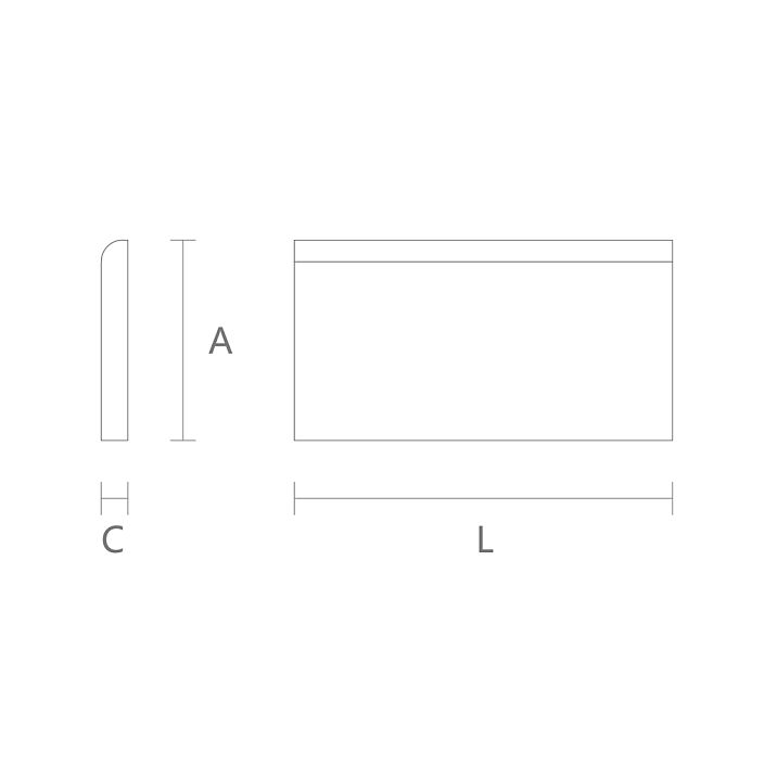 Skirting board PLT-005 &ndash; dimensions scheme 120&times;16&times;2400 mm
