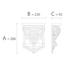 Carved polyurethane bracket KRPU-047, hanging decoration &mdash; order in Moscow
