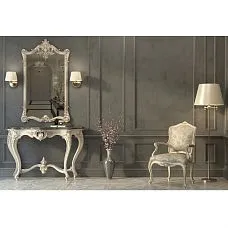 STL-015 table pedestal made of solid wood, composition in interior