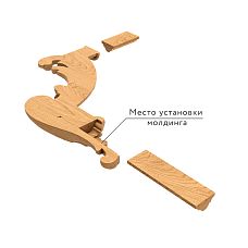 Carved applique MLD-2U-2R wooden, mounting scheme of molding to decor