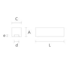 Чертёж с размерами декоративной рейки RK-002 — высота, ширина, длина, глубина и толщина паза